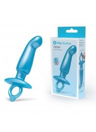 Голубая анальная пробка для массажа простаты Hither Silicone Prostate Plug - 14,3 см. - b-Vibe - в Подольске купить с доставкой