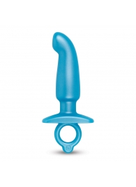 Голубая анальная пробка для массажа простаты Hither Silicone Prostate Plug - 14,3 см. - b-Vibe - в Подольске купить с доставкой