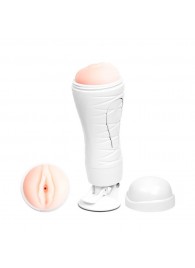 Мастурбатор-вагина Flora White с присоской и 12 режимами вибрации - Baile - в Подольске купить с доставкой