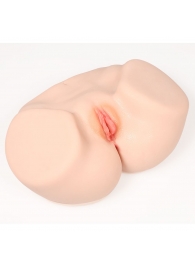 Телесный полуторс с двойным слоем материала и вибрацией Vanilla Onahole Real Vagina - KOKOS - в Подольске купить с доставкой