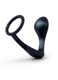 Черное эрекционное кольцо со стимулятором простаты Ringer Cock Ring   Plug - b-Vibe - в Подольске купить с доставкой
