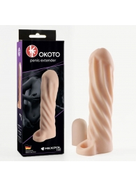 Телесная насадка-удлинитель Okoto со спиралевидным рельефом - 16 см. - Sitabella - в Подольске купить с доставкой