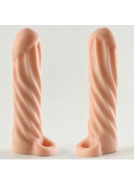 Телесная насадка-удлинитель Okoto со спиралевидным рельефом - 16 см. - Sitabella - в Подольске купить с доставкой