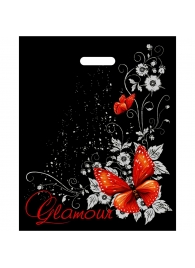 Черный пакет Glamour с вырубной ручкой (38х47 см) - Сима-Ленд - купить с доставкой в Подольске