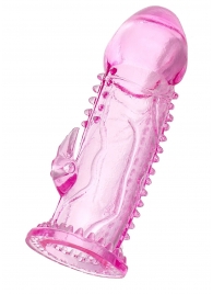 Розовая насадка на пенис с шипиками и коготком - 13,5 см. - A-toys - в Подольске купить с доставкой