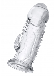 Прозрачная насадка на пенис с шипиками и коготком - 13,5 см. - A-toys - в Подольске купить с доставкой