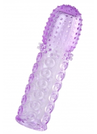 Фиолетовая рельефная насадка на пенис - 13,5 см. - A-toys - в Подольске купить с доставкой