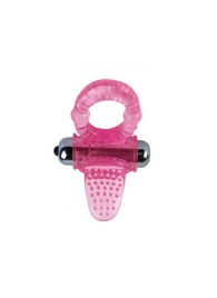 Эрекционное кольцо с вибростимулятором клитора в форме язычка - Baile - в Подольске купить с доставкой