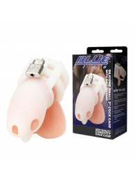 Белая клетка для пениса Silicone Small 2 in Cock Cage With Ball Divider - BlueLine - купить с доставкой в Подольске