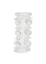 Прозрачная насадка на пенис с шипами и бугорками JELLY JOY LUST CLUSTER CLEAR - Dream Toys - в Подольске купить с доставкой