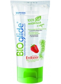 Гель-смазка на водной основе с ароматом клубники BioGlide - 80 мл. - Joy Division - купить с доставкой в Подольске