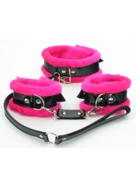 Набор с розовым мехом BDSM Light - БДСМ Арсенал - купить с доставкой в Подольске