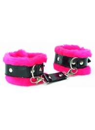 Розовые наручники с мехом BDSM Light - БДСМ Арсенал - купить с доставкой в Подольске