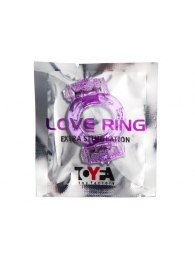 Фиолетовое виброкольцо с двумя вибропульками - Toyfa Basic - в Подольске купить с доставкой