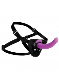 Лиловый поясной страпон Navigator Silicone G-Spot Dildo with Harness - 17,8 см. - XR Brands - купить с доставкой в Подольске