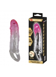 Прозрачная насадка-удлинитель с подхватом мошонки Odes - 17,5 см. - Baile - в Подольске купить с доставкой