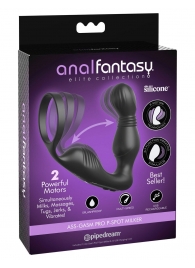 Черный вибростимулятор простаты с эрекционным кольцом Ass-Gasm Pro P-Spot Milker - Pipedream - в Подольске купить с доставкой