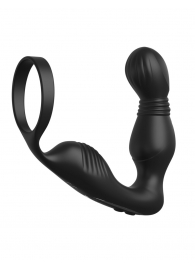 Черный вибростимулятор простаты с эрекционным кольцом Ass-Gasm Pro P-Spot Milker - Pipedream - в Подольске купить с доставкой