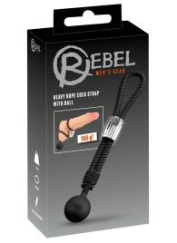 Черное эрекционное лассо с шариком-утяжелителем Heavy Rope - Orion - в Подольске купить с доставкой