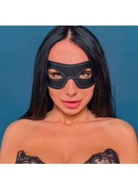 Черная двухслойная открытая кожаная маска заострённой формы - Crazy Handmade - купить с доставкой в Подольске