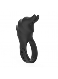 Черное эрекционное кольцо Usagi с ушками и пультом ДУ - BeYourLover - в Подольске купить с доставкой