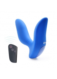 Синий вибромассажер простаты 3,5’’ Remote Control Curve P-spot Massager - 12 см. - Erokay - в Подольске купить с доставкой