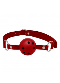 Красный кляп-шар Discretion на регулируемых ремешках - Adrien Lastic - купить с доставкой в Подольске
