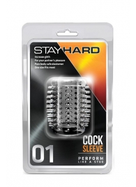 Прозрачная насадка с шипами STAY HARD COCK SLEEVE 01 CLEAR - Blush Novelties - в Подольске купить с доставкой