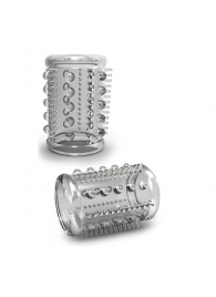 Прозрачная насадка с шипами и шишечками STAY HARD COCK SLEEVE 03 CLEAR - Blush Novelties - в Подольске купить с доставкой