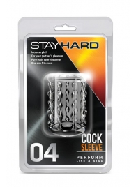Прозрачная насадка с бороздками STAY HARD COCK SLEEVE 04 CLEAR - Blush Novelties - в Подольске купить с доставкой