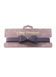 Черный кожаный однослойный чокер с бабочкой - Crazy Handmade - купить с доставкой в Подольске