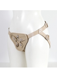 Бежевый пояс с двумя типами крепления насадок - LOVETOY (А-Полимер) - купить с доставкой в Подольске