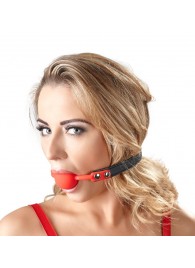 Силиконовый кляп-шар на чёрных ремешках Red Gag silicone - Orion - купить с доставкой в Подольске