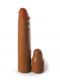 Коричневая насадка на член 2  Silicone X-tension - 20,3 см. - Pipedream - в Подольске купить с доставкой