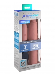 Телесная вибронасадка на член 3  Vibrating Mega X-tension with Remote - 22,9 см. - Pipedream - в Подольске купить с доставкой