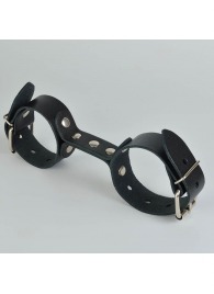 Черные кожаные наручники-фиксатор - Sitabella - купить с доставкой в Подольске