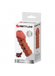 Телесная открытая насадка на пенис с бугорками - 19,8 см. - Baile - в Подольске купить с доставкой