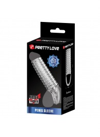 Прозрачная насадка на пенис с ребрышками и подхватом мошонки - Baile - в Подольске купить с доставкой