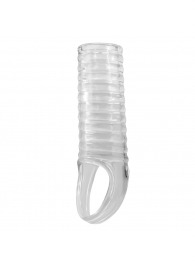 Прозрачная насадка на пенис с ребрышками и подхватом мошонки - Baile - в Подольске купить с доставкой