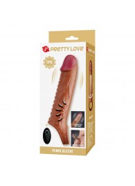 Коричневая вибронасадка с подхватом мошонки и пультом ДУ - Baile - в Подольске купить с доставкой