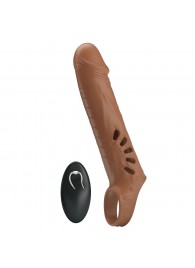Коричневая вибронасадка с подхватом мошонки и пультом ДУ - Baile - в Подольске купить с доставкой