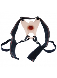 Телесный полый страпон на ремешках - 16,5 см. - Boys of Toys - купить с доставкой в Подольске