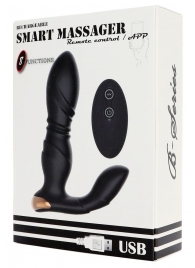 Черный L-образный вибромассажер простаты с пультом ДУ - Boys of Toys - в Подольске купить с доставкой