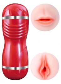 Двусторонний мастурбатор в колбе Cleo - вагина и ротик - Boys of Toys - в Подольске купить с доставкой