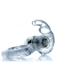 Прозрачное эрекционное виброкольцо с клиторальным зайчиком - Boys of Toys - в Подольске купить с доставкой