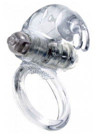 Прозрачное эрекционное виброкольцо с клиторальным зайчиком - Boys of Toys - в Подольске купить с доставкой