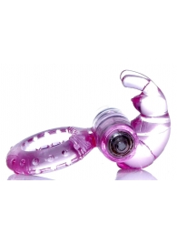 Розовое эрекционное виброкольцо с клиторальным зайчиком - Boys of Toys - в Подольске купить с доставкой