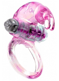 Розовое эрекционное виброкольцо с клиторальным зайчиком - Boys of Toys - в Подольске купить с доставкой