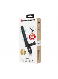 Черная насадка на член для двойного проникновения Tatum с вибрацией - Baile - купить с доставкой в Подольске