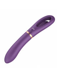 Фиолетовый силиконовый вибратор с функцией фингеринга - 23,5 см. - Secwell